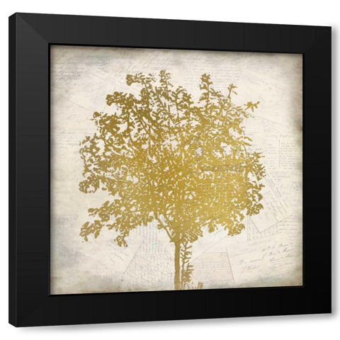 Tree Silhouette Gold 4 Black Modern Wood Framed Art Print with Double Matting by Allen, Kimberly