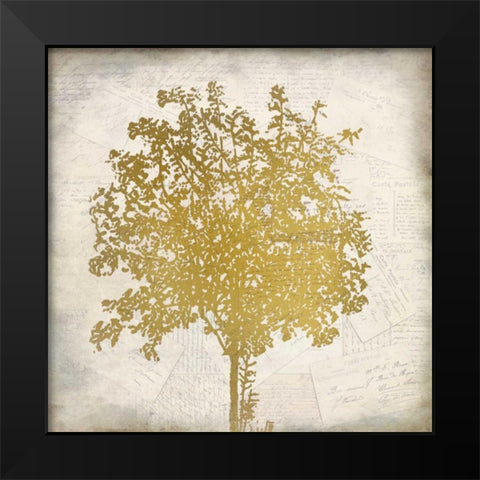 Tree Silhouette Gold 4 Black Modern Wood Framed Art Print by Allen, Kimberly