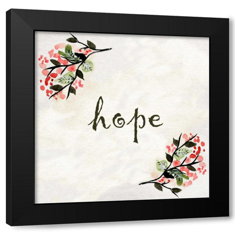 Floral Hope Black Modern Wood Framed Art Print with Double Matting by Allen, Kimberly