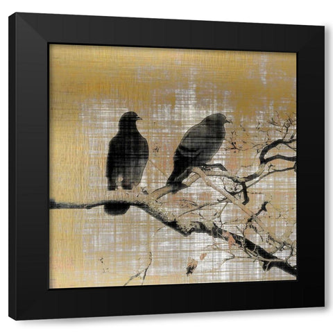Black Birds 1 Black Modern Wood Framed Art Print by Allen, Kimberly