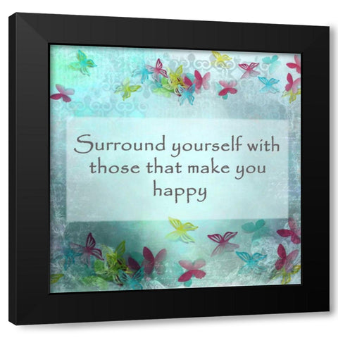 Surrounding Happiness Black Modern Wood Framed Art Print with Double Matting by Allen, Kimberly