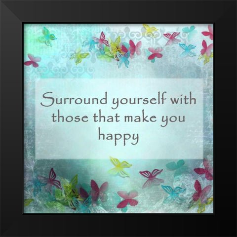 Surrounding Happiness Black Modern Wood Framed Art Print by Allen, Kimberly