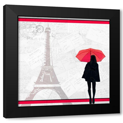 A Night in Paris Black Modern Wood Framed Art Print with Double Matting by Allen, Kimberly