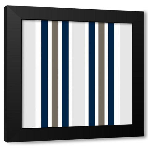 Indigo Coral Pattern Black Modern Wood Framed Art Print by Allen, Kimberly
