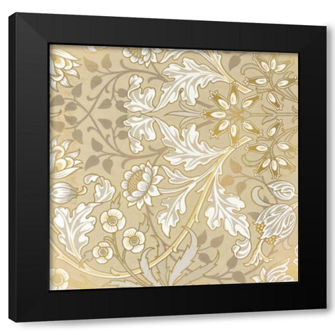 Golden Petals Black Modern Wood Framed Art Print with Double Matting by Allen, Kimberly