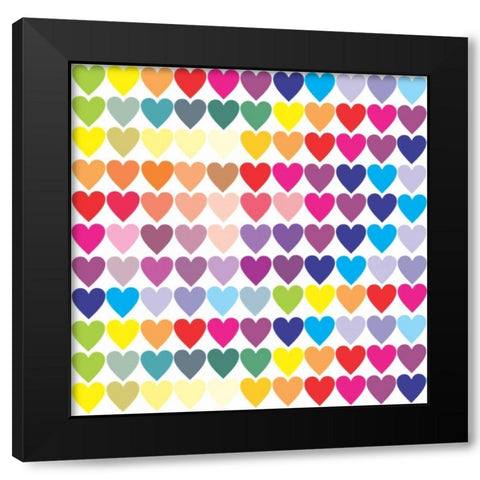 Groovy Love Pattern 2 Black Modern Wood Framed Art Print with Double Matting by Allen, Kimberly