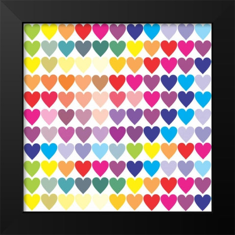 Groovy Love Pattern 2 Black Modern Wood Framed Art Print by Allen, Kimberly
