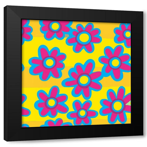 Groovy Love Pattern 3 Black Modern Wood Framed Art Print by Allen, Kimberly