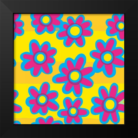 Groovy Love Pattern 3 Black Modern Wood Framed Art Print by Allen, Kimberly