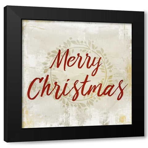 Merry Christmas Black Modern Wood Framed Art Print with Double Matting by Allen, Kimberly