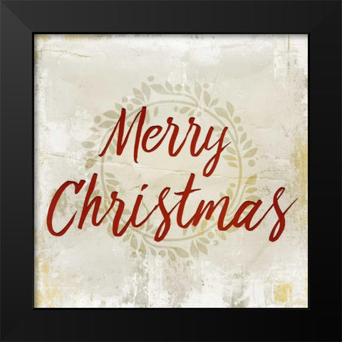 Merry Christmas Black Modern Wood Framed Art Print by Allen, Kimberly