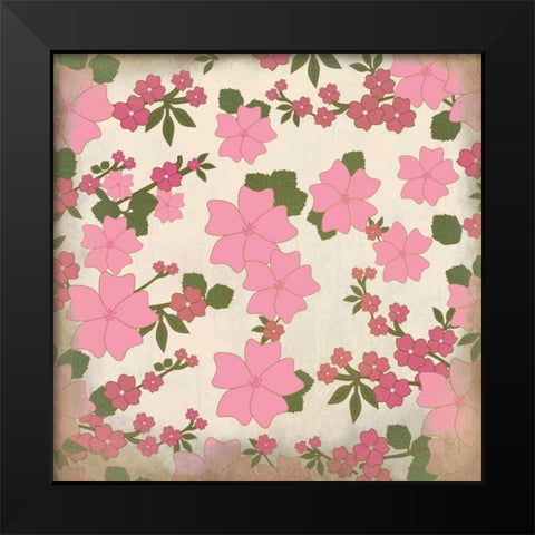 Pink Blooms Black Modern Wood Framed Art Print by Allen, Kimberly