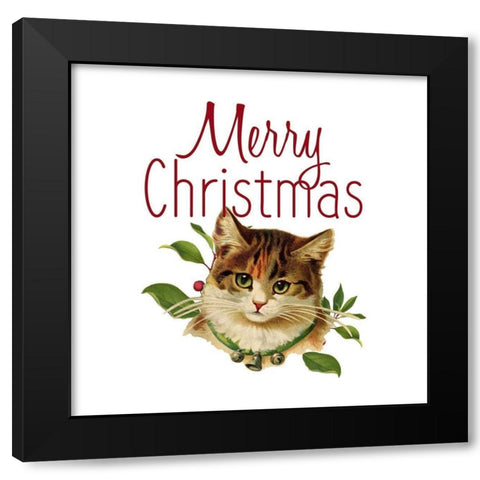Cat Christmas 4 Black Modern Wood Framed Art Print with Double Matting by Kimberly, Allen