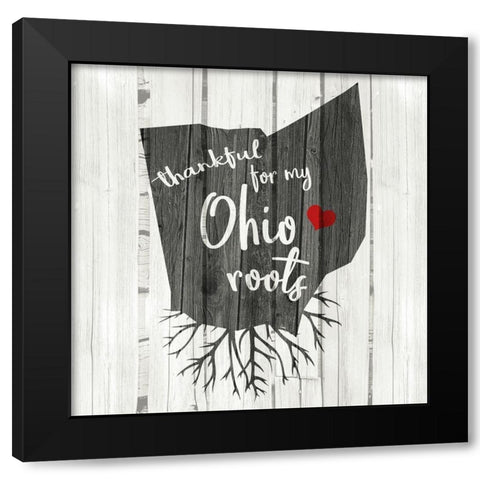 OH Roots Black Modern Wood Framed Art Print by Kimberly, Allen
