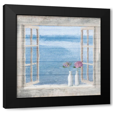 Ocean View Black Modern Wood Framed Art Print with Double Matting by Kimberly, Allen