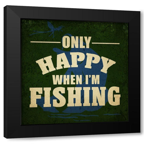 Only Happy Black Modern Wood Framed Art Print with Double Matting by Kimberly, Allen