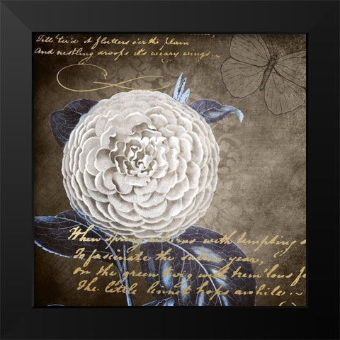 White Bloom Navy 1 Black Modern Wood Framed Art Print by Kimberly, Allen