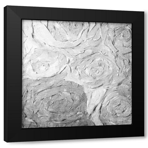 Paper Roses Grey 1 Black Modern Wood Framed Art Print with Double Matting by Kimberly, Allen