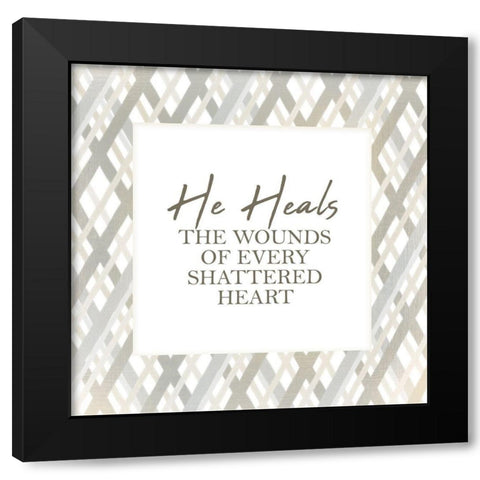 He Heals Black Modern Wood Framed Art Print by Kimberly, Allen