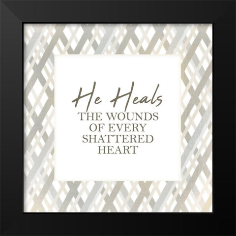 He Heals Black Modern Wood Framed Art Print by Kimberly, Allen