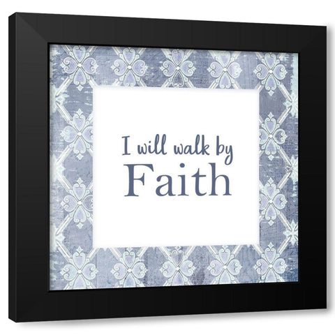 By Faith Black Modern Wood Framed Art Print with Double Matting by Kimberly, Allen
