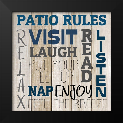 Patio Rules Black Modern Wood Framed Art Print by Allen, Kimberly