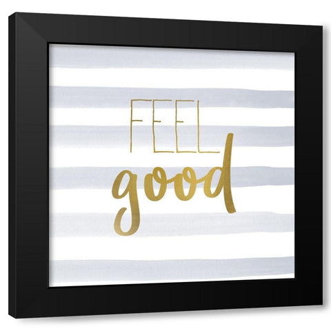 Be Happy 2 Black Modern Wood Framed Art Print with Double Matting by Kimberly, Allen