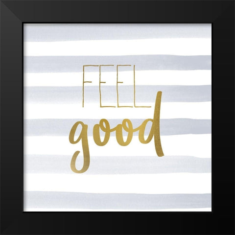 Be Happy 2 Black Modern Wood Framed Art Print by Kimberly, Allen