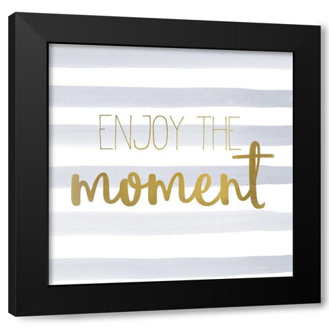 Be Happy 3 Black Modern Wood Framed Art Print by Kimberly, Allen