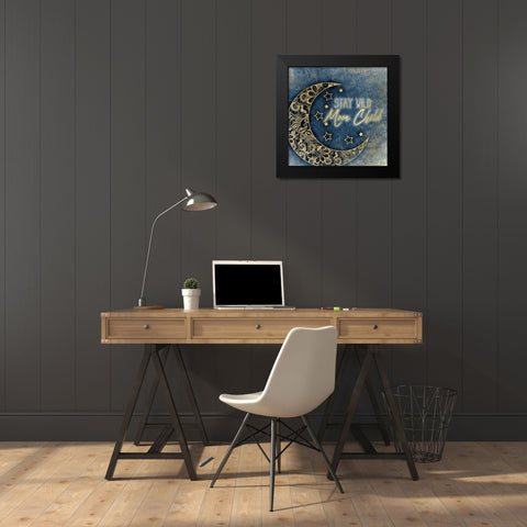 Moon Child Black Modern Wood Framed Art Print by Kimberly, Allen
