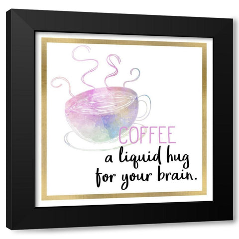 Just Coffee 5 Black Modern Wood Framed Art Print with Double Matting by Kimberly, Allen