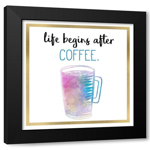Just Coffee 6 Black Modern Wood Framed Art Print by Kimberly, Allen