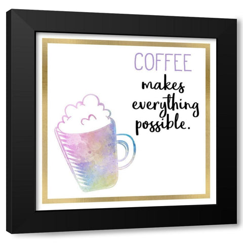 Just Coffee 8 Black Modern Wood Framed Art Print with Double Matting by Kimberly, Allen