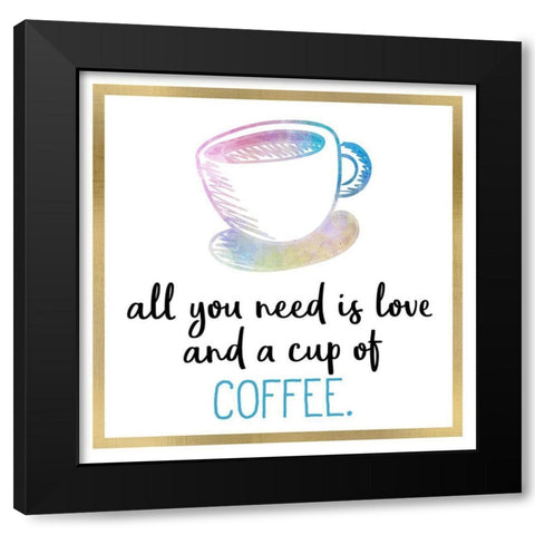 Just Coffee 9 Black Modern Wood Framed Art Print by Kimberly, Allen
