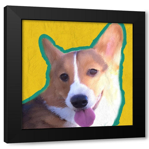 Corgi 1 Black Modern Wood Framed Art Print by Kimberly, Allen