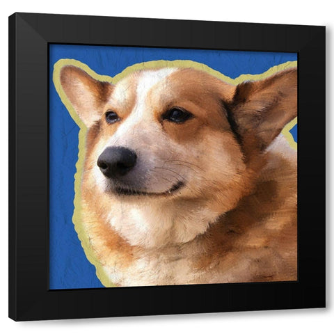 Corgi 2 Black Modern Wood Framed Art Print with Double Matting by Kimberly, Allen