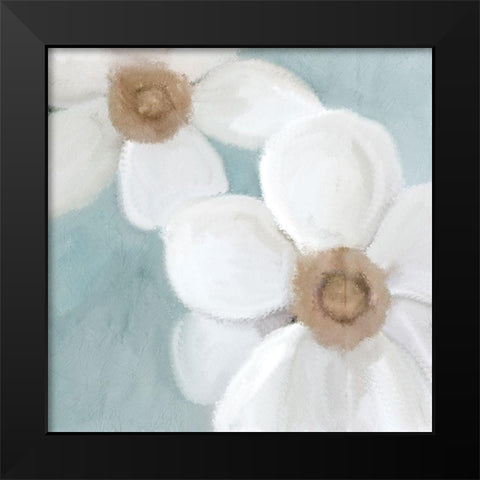 Blue Floral 2 Black Modern Wood Framed Art Print by Kimberly, Allen