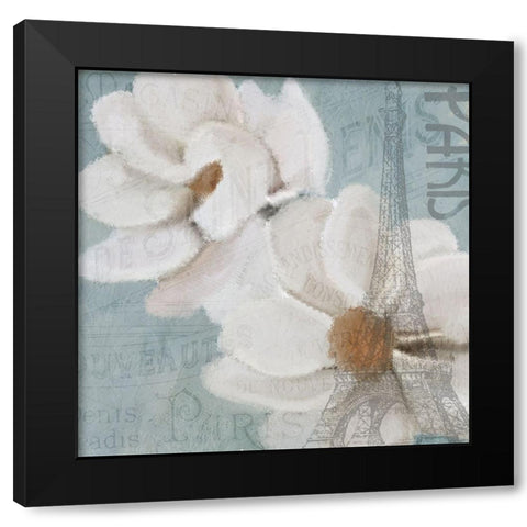 French Floral 1 Black Modern Wood Framed Art Print with Double Matting by Kimberly, Allen
