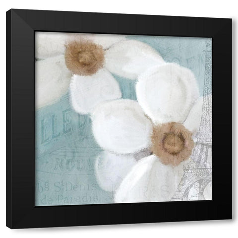 French Floral 2 Black Modern Wood Framed Art Print with Double Matting by Kimberly, Allen
