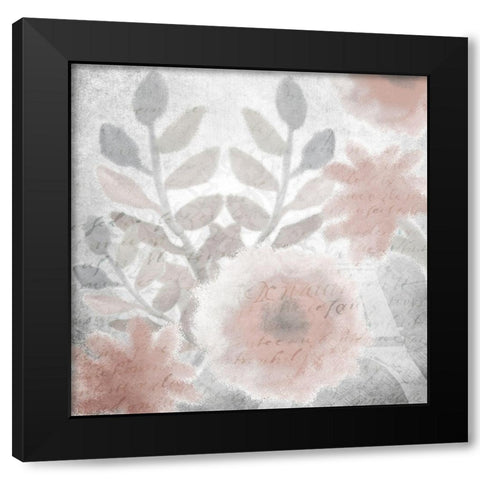 Dusty Rose 1 Black Modern Wood Framed Art Print with Double Matting by Kimberly, Allen