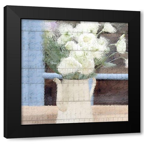 Watering Can Flowers Black Modern Wood Framed Art Print with Double Matting by Allen, Kimberly