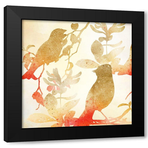 Colorful Birds 1 Black Modern Wood Framed Art Print with Double Matting by Kimberly, Allen