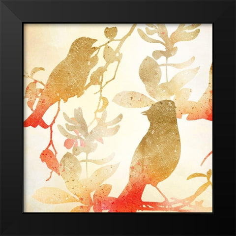 Colorful Birds 1 Black Modern Wood Framed Art Print by Kimberly, Allen
