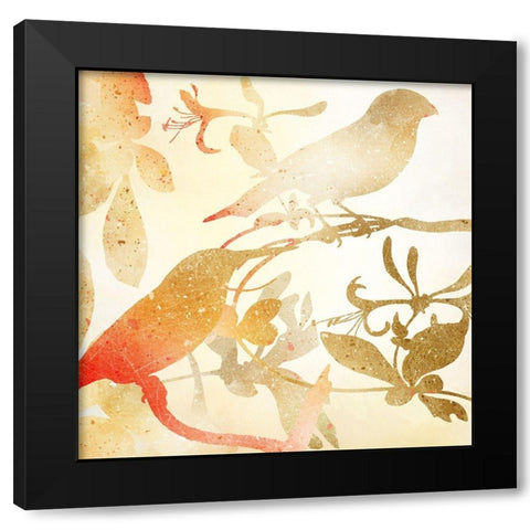 Colorful Birds 2 Black Modern Wood Framed Art Print with Double Matting by Kimberly, Allen