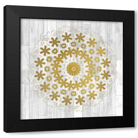 Wood Tile 2 Black Modern Wood Framed Art Print with Double Matting by Kimberly, Allen