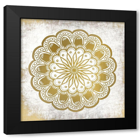 Gold Mandala 1 Black Modern Wood Framed Art Print with Double Matting by Kimberly, Allen