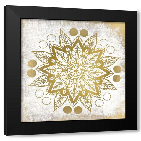 Gold Mandala 3 Black Modern Wood Framed Art Print by Kimberly, Allen