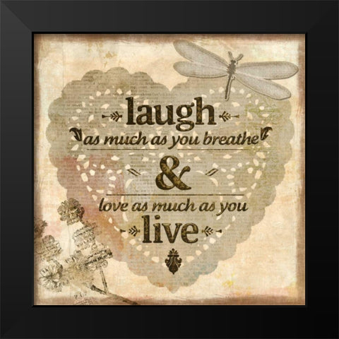 Laugh Black Modern Wood Framed Art Print by Allen, Kimberly