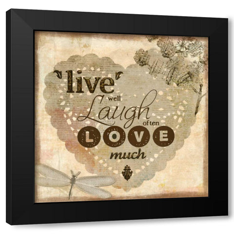 Live Well Black Modern Wood Framed Art Print with Double Matting by Allen, Kimberly