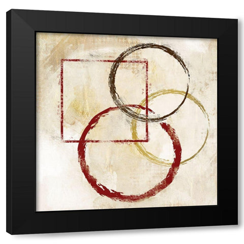 Circles and Squares 1 Black Modern Wood Framed Art Print with Double Matting by Allen, Kimberly